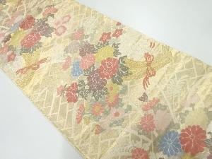 唐織檜垣に花模様織出し袋帯